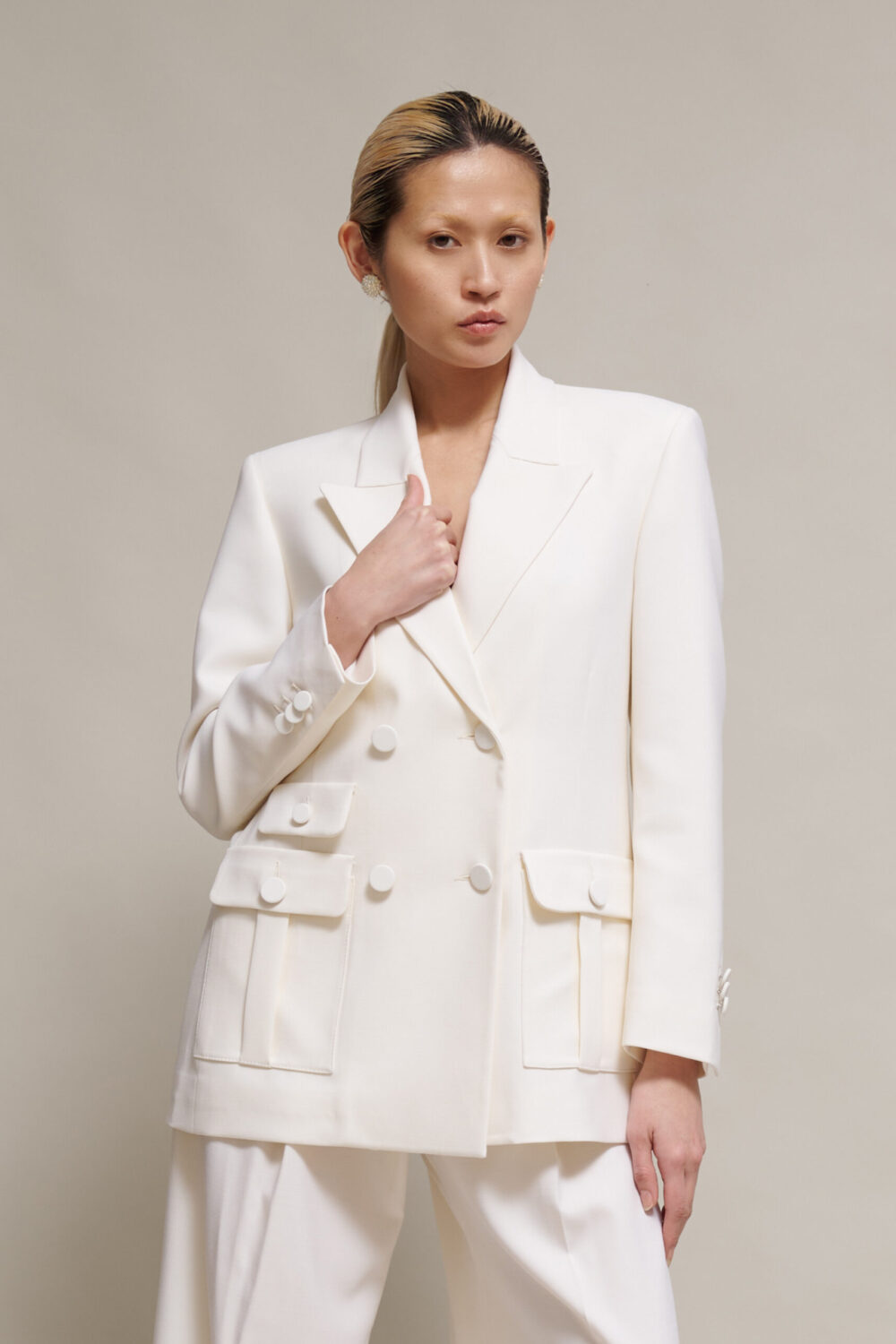 BLAZER FRESCO LANA BIANCO