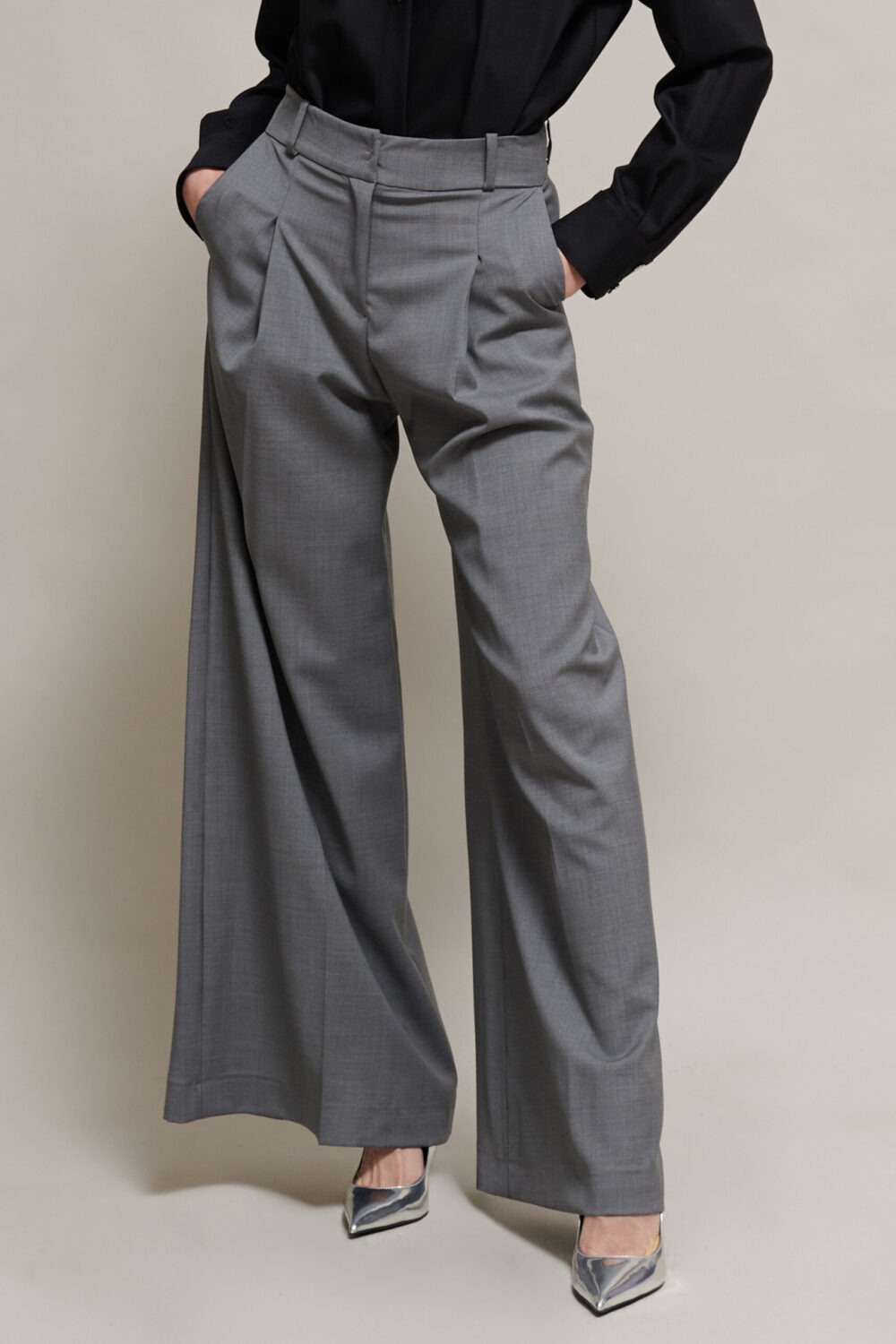 PANTALONE FRESCO LANA GRIGIO