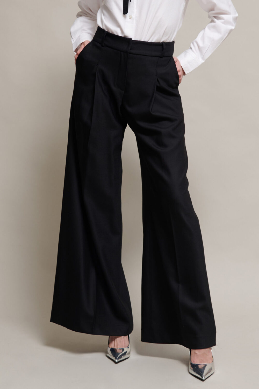 PANTALONE FRESCO LANA NERO